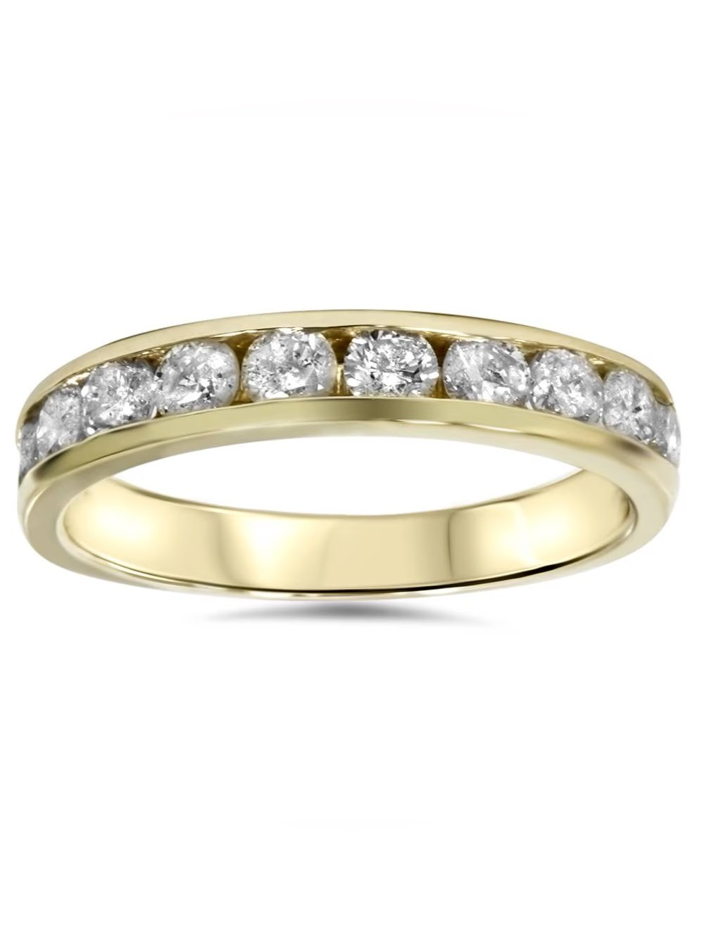 14k Yellow Gold Diamond Channel-Set Women's Band